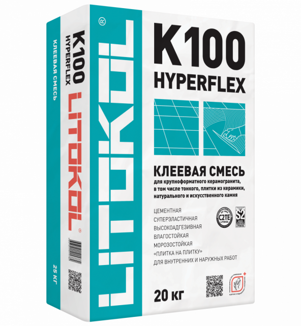 Клеевая смесь Litokol HYPERFLEX K100 серая 20 кг K100