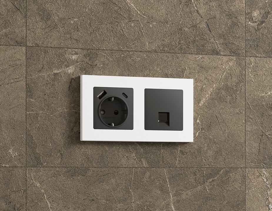 Рамка на 4 поста Ambrella Volt Techno AF220124