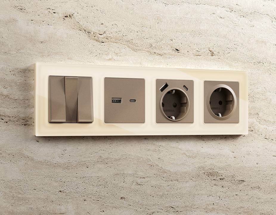 Рамка на 3 поста Ambrella Volt Platos Стекло органическое AF330303