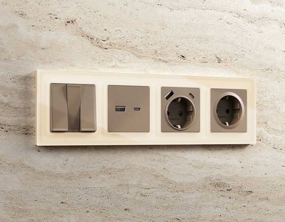 Рамка на 1 пост Ambrella Volt Platos Стекло натуральное AF380301