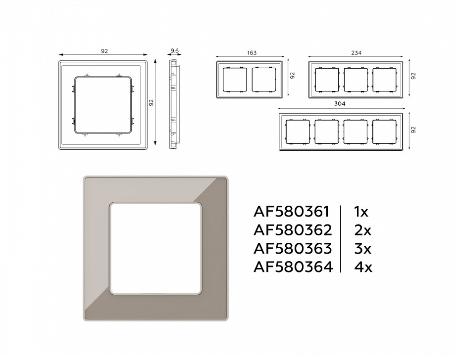 Рамка на 2 поста Ambrella Volt Arctic AF580362