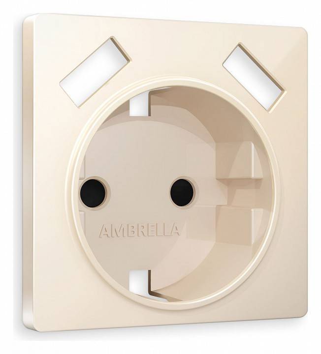 Накладка для розетки с заземлением и со шторками и 2хUSB type A Ambrella Volt Quant AP3090