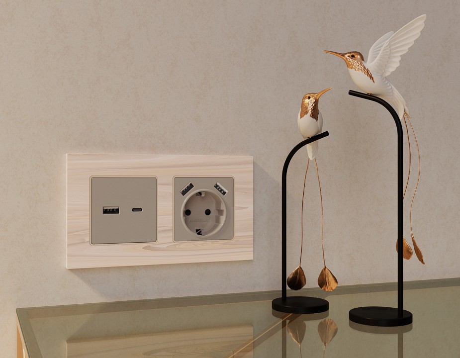 Накладка для розетки type A и C Ambrella Volt Quant AP3710