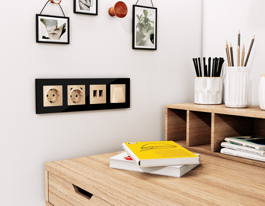 Накладка для розетки RJ-11 или RJ-45 Ambrella Volt ALFA AP6121