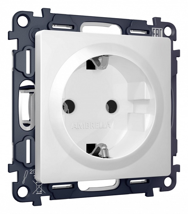 Розетка с заземлением, без рамки Ambrella Volt Quant MA126010
