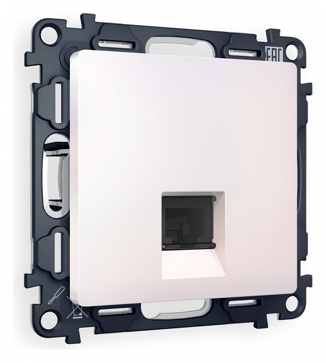 Розетка Ethernet RJ-45 и со шторками, без рамки Ambrella Volt Quant MA212010