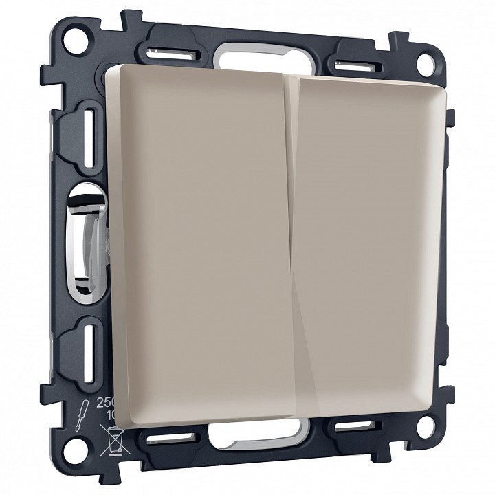 Выключатель перекрестный двухклавишный без рамки Ambrella Volt MA MA363030