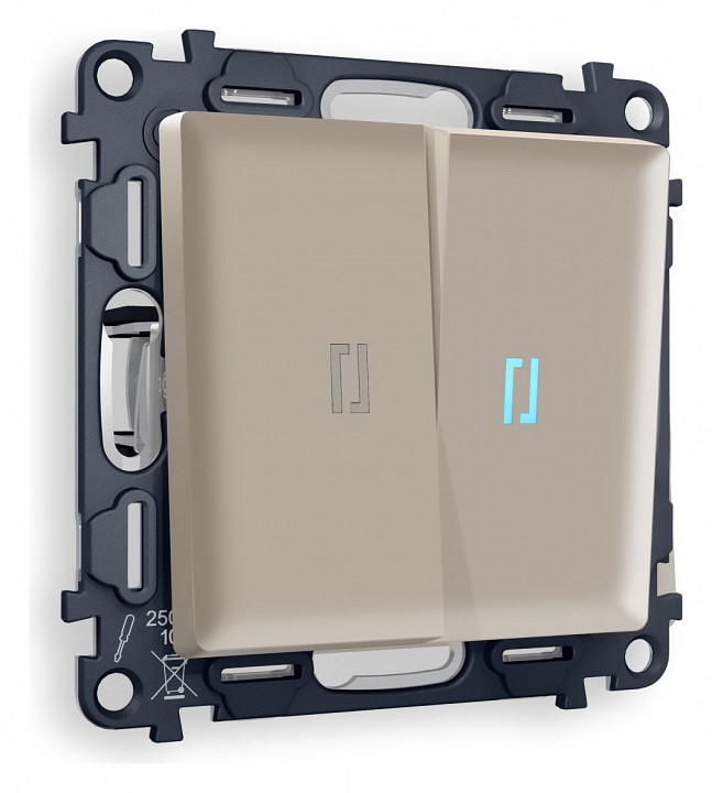 Выключатель проходной двухклавишный с подсветкой Ambrella Volt Quant MA364040