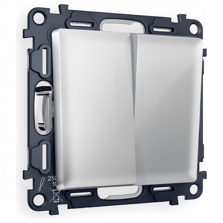 Выключатель перекрестный двухклавишный без рамки Ambrella Volt ALFA MA403030