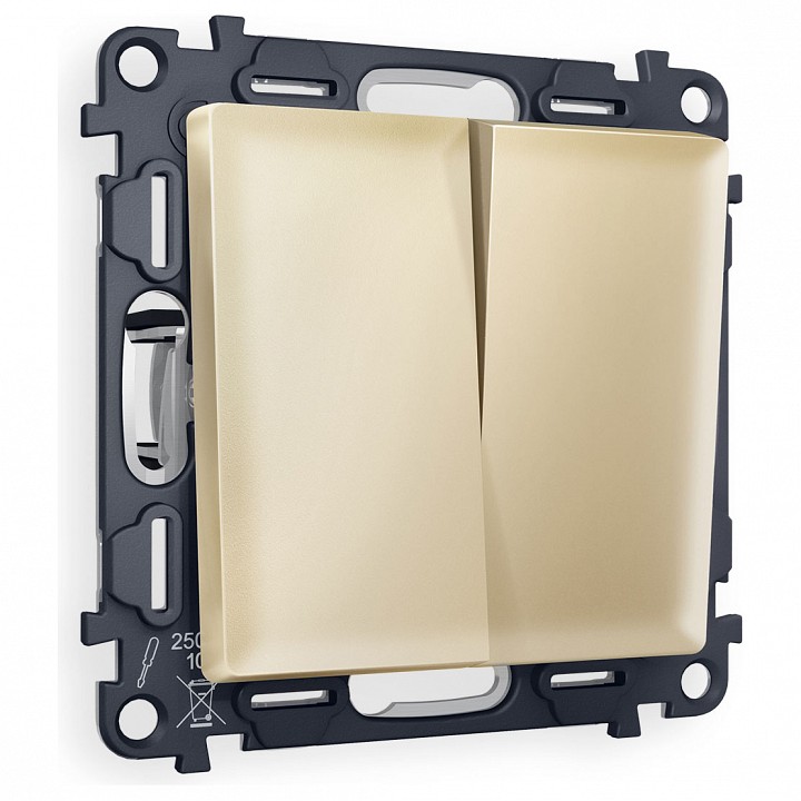 Выключатель перекрестный двухклавишный без рамки Ambrella Volt ALFA MA603030