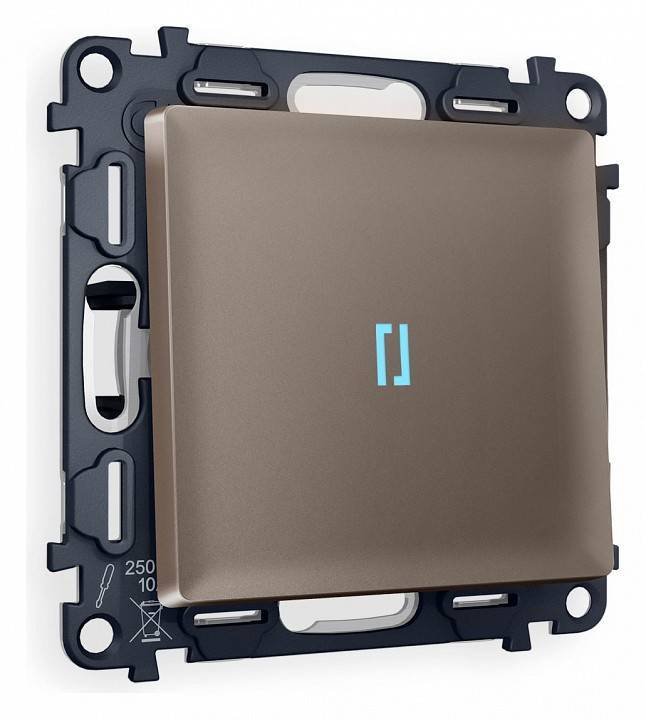 Выключатель проходной одноклавишный с подсветкой Ambrella Volt Quant MA632040