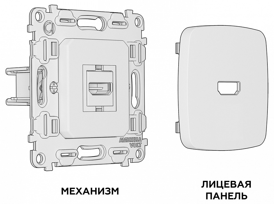 Розетка HDMI без рамки Ambrella Volt MO MO114010
