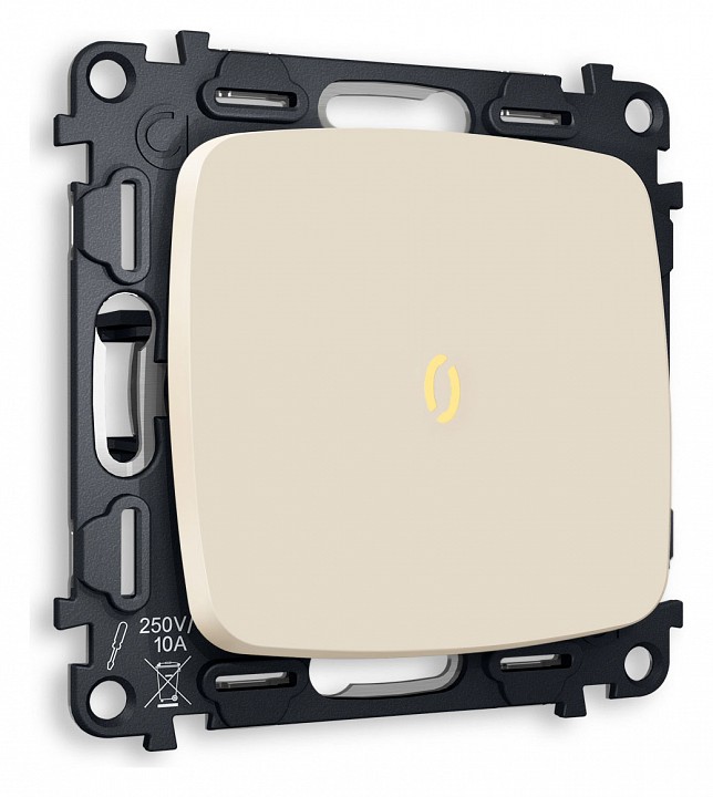 Выключатель проходной одноклавишный с подсветкой без рамки Ambrella Volt Quant MO322030