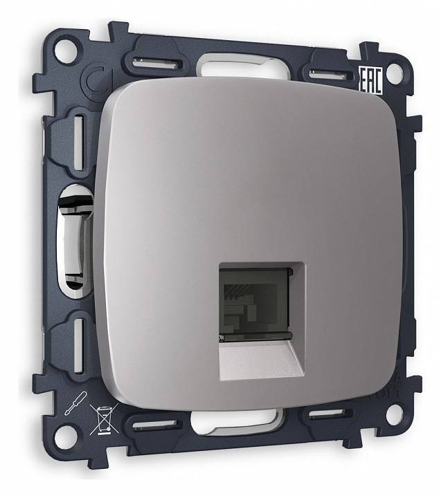 Розетка Ethernet RJ-45 и со шторками, без рамки Ambrella Volt Quant MO512010