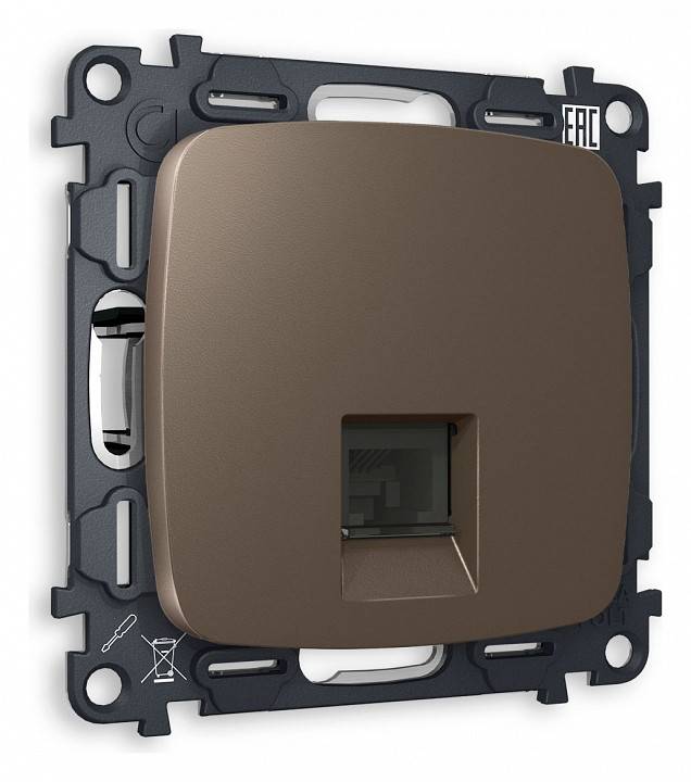 Розетка Ethernet RJ-45 и со шторками, без рамки Ambrella Volt Quant MO642010