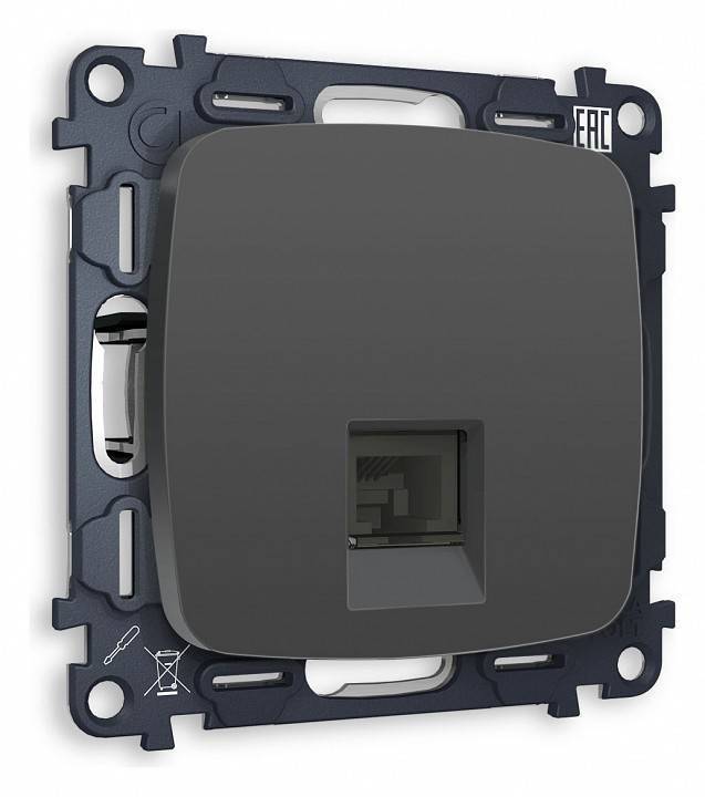 Розетка Ethernet RJ-45 и со шторками, без рамки Ambrella Volt Quant MO912010