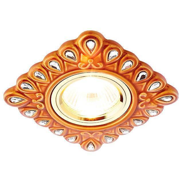 Встраиваемый светильник Ambrella light Ceramo D5550 SB/CL бронза прозрачный керамика лампа 5 Вт в комплекте D5550 SB/CL