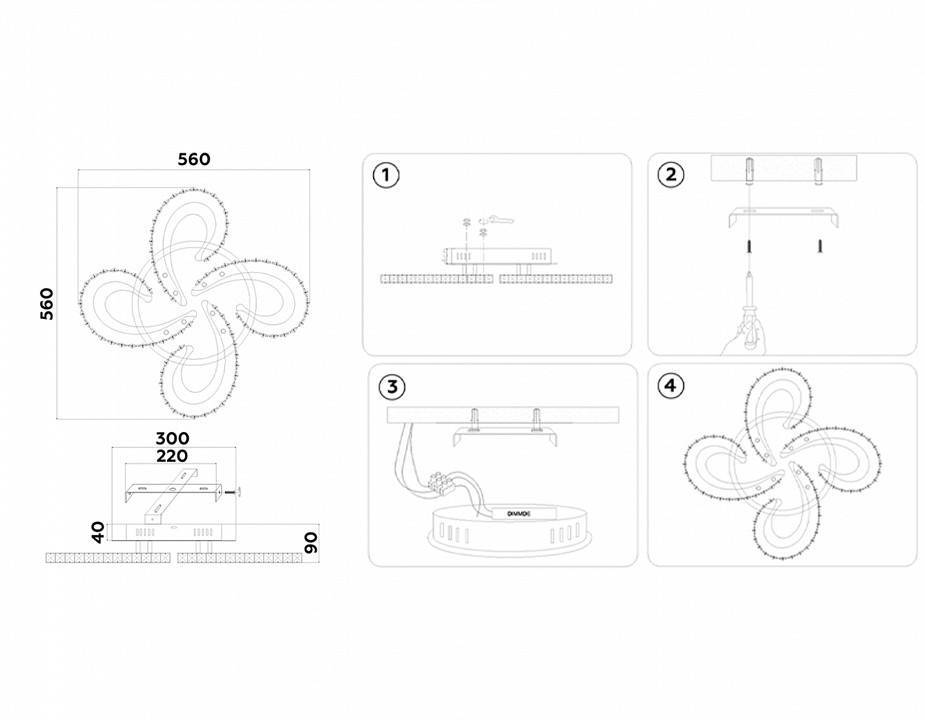Потолочная люстра Ambrella light F-acrylic FA1702