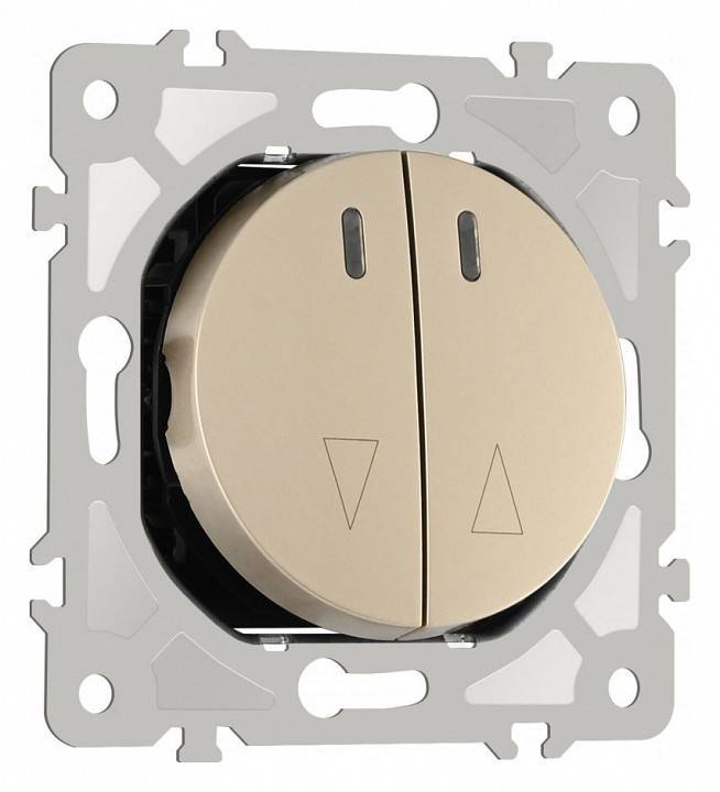 Выключатель для жалюзи с подсветкой без рамки Arte Milano 202 202.39-2.shampan