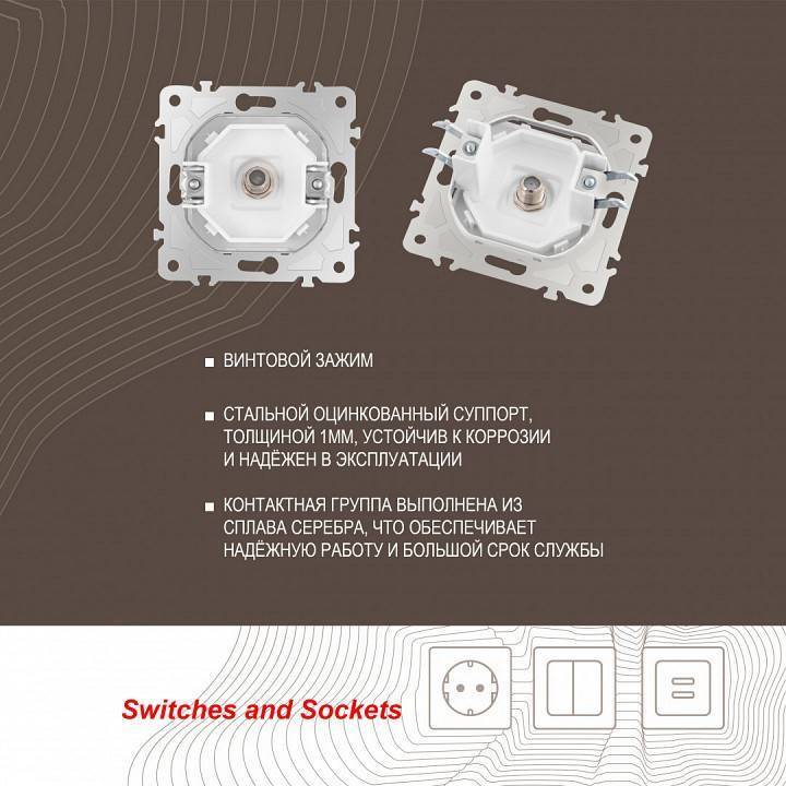 ТВ-розетка без рамки Arte Milano am-203 203.42-1.white
