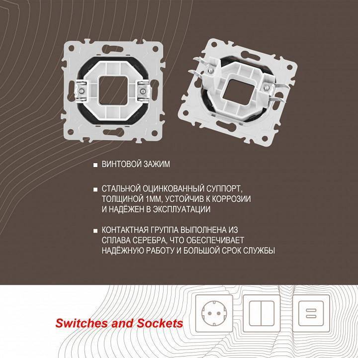 Розетка для вывод кабеля без рамки Arte Milano am-203 203.49-1.shampan