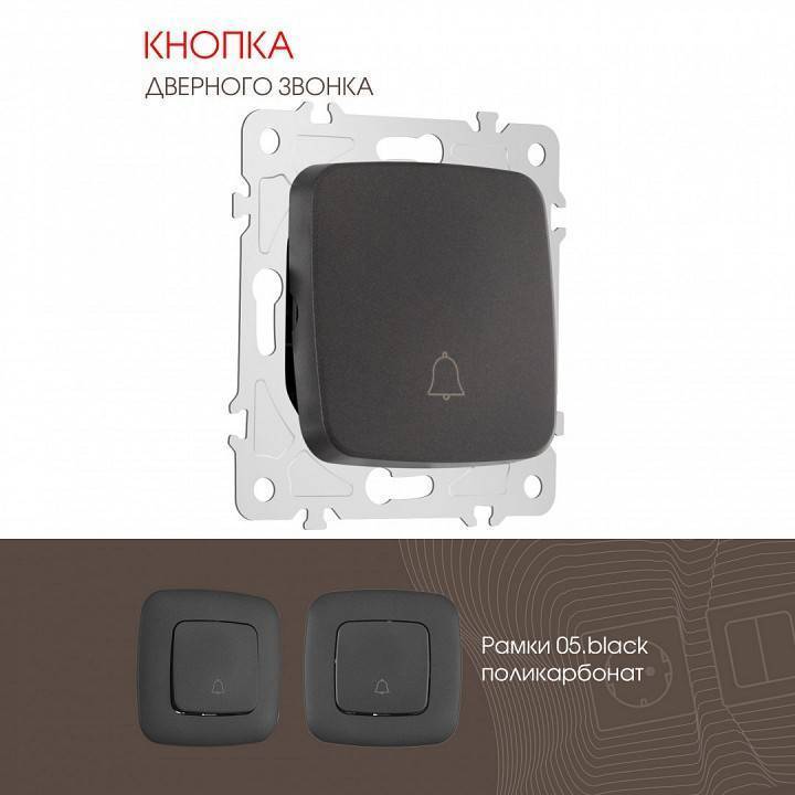 Кнопка звонка без рамки Arte Milano 205 205.36-1.black