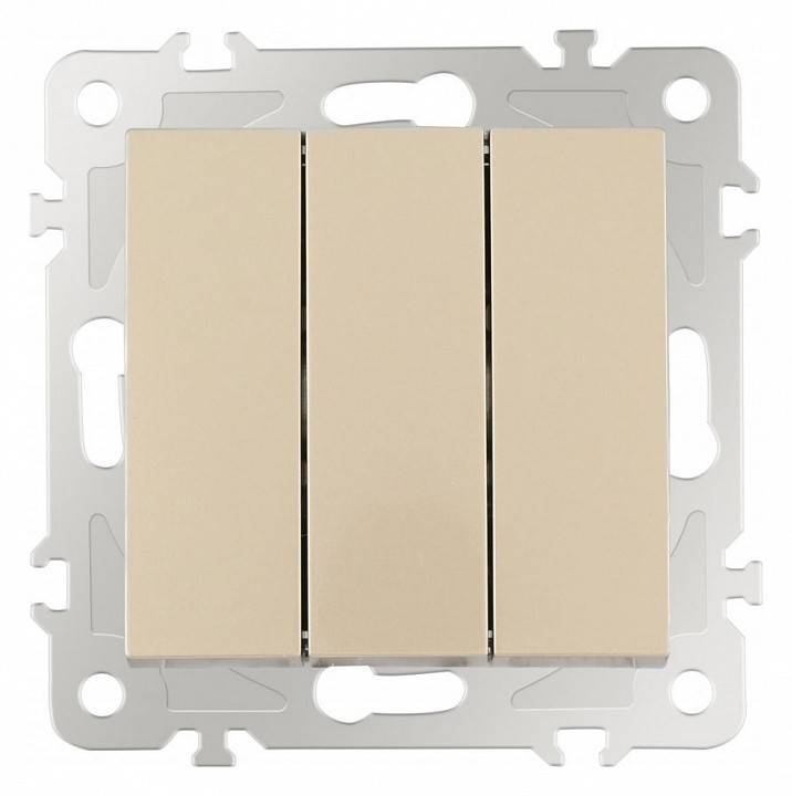 Выключатель трехклавишный без рамки Arte Milano 206 206.30-3.shampan