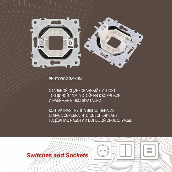 Розетка для вывод кабеля без рамки Arte Milano am-206 206.49-1.shampan
