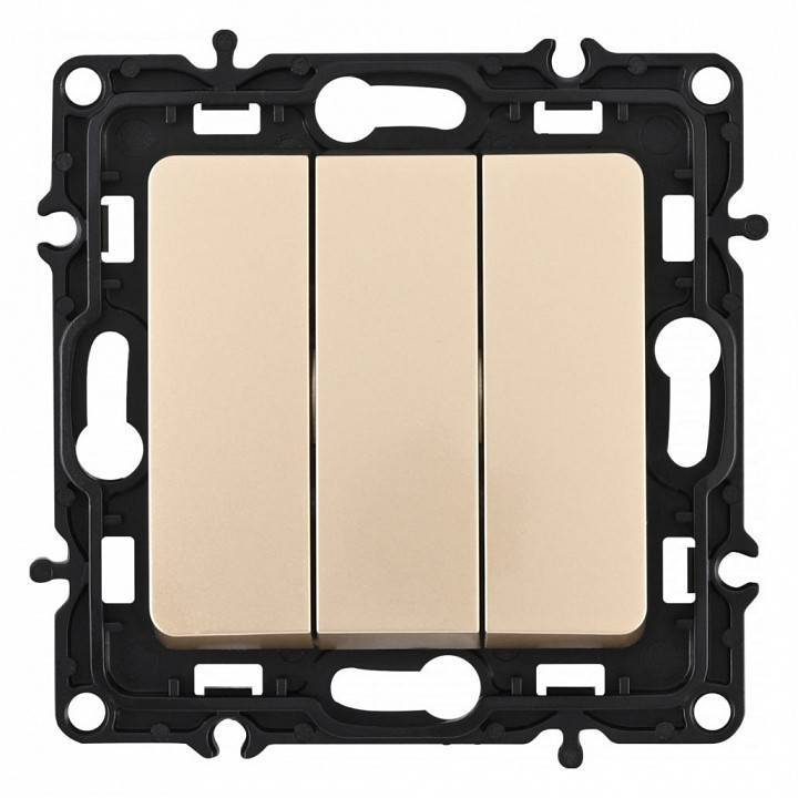 Выключатель трехклавишный без рамки Arte Milano 217 217.30-3.shampan