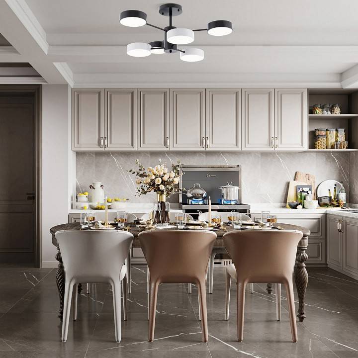 Люстра на штанге Arte Milano Ferrara 6 ламп светодиодная 250906/6B Bk/Wh