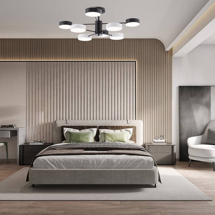 Люстра на штанге Arte Milano Ferrara 8 ламп светодиодная 250906/8B Bk/Wh