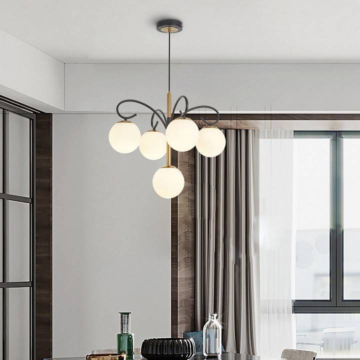 Подвесная люстра Arte Milano Neapolis-73808 5 ламп 273808/4+1 BK/GD