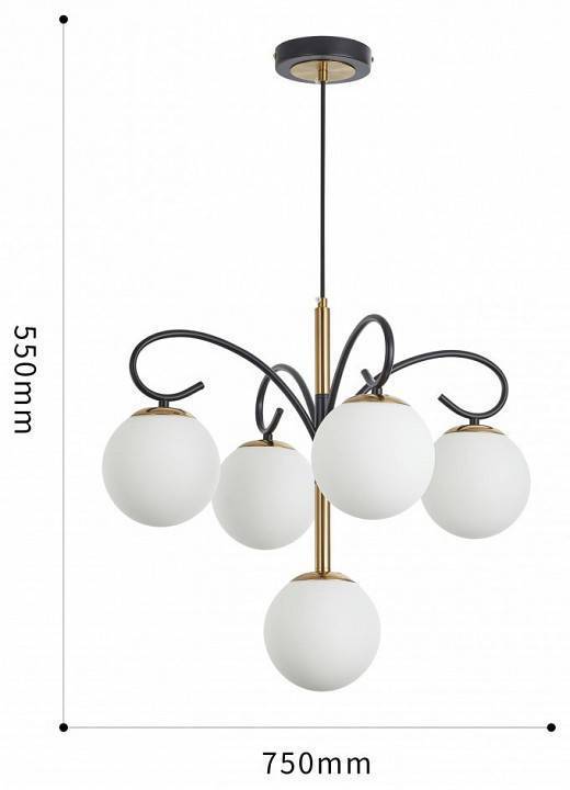 Подвесная люстра Arte Milano Neapolis-73808 5 ламп 273808/4+1 BK/GD