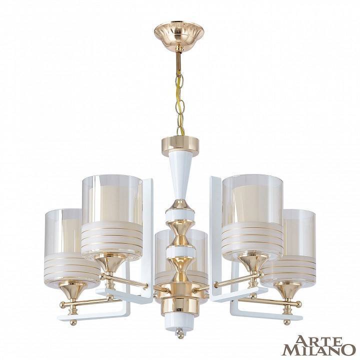 Подвесная люстра Arte Milano Florentia-6087 306087/5 Wh/Gd