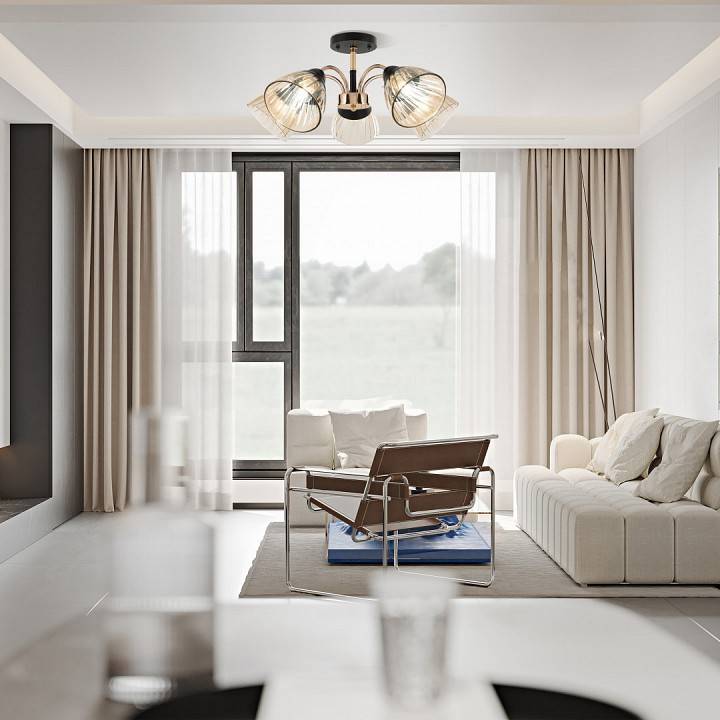 Люстра на штанге Arte Milano Napoli 5 ламп 320119/5 FG+BK