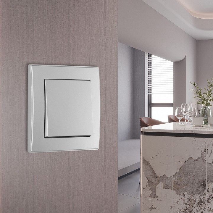 Выключатель одноклавишный Arte Milano SET06-1 SET06-1-30-1 silver