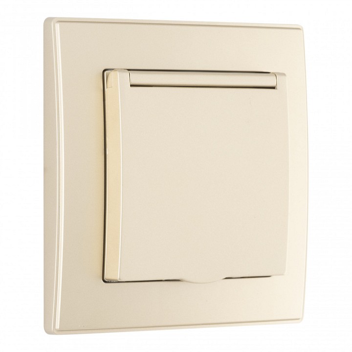 Розетка с заземлением и шторкой, с крышкой Arte Milano SET06-1 SET06-1-41-1 shampan