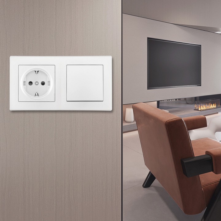 Блок с розеткой и выключателем Arte Milano SET06-2 SET06-2-30-1-40-1 White