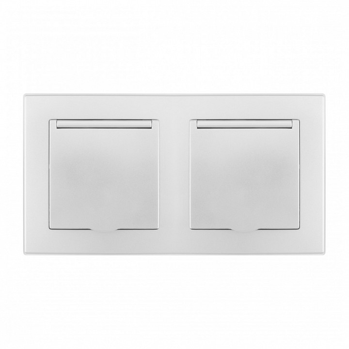 Розетка влагозащищенная с заземлением и со шторкой с крышкой Arte Milano SET06-2 SET06-2-41-1x2 silver