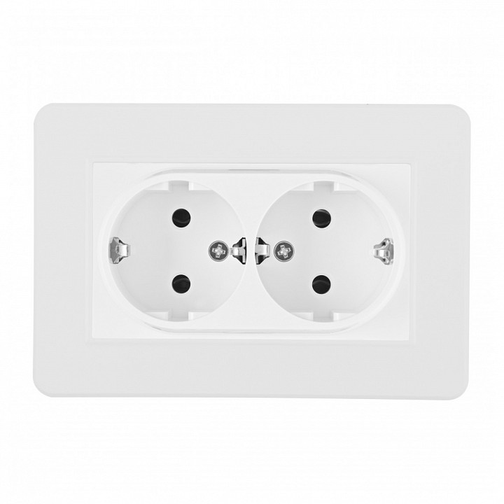 Розетка двойная с заземлением и со шторкой Arte Milano SET16-2 SET16-double-40-2 white