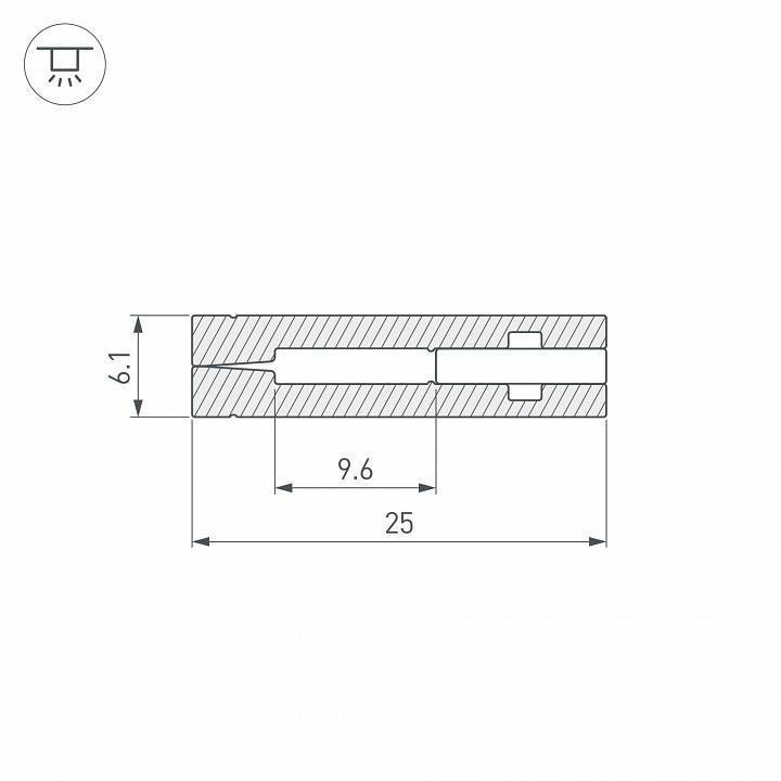 Профиль для светодиодной ленты Arlight ARH-NANOLINE-5-2000 ANOD 023911