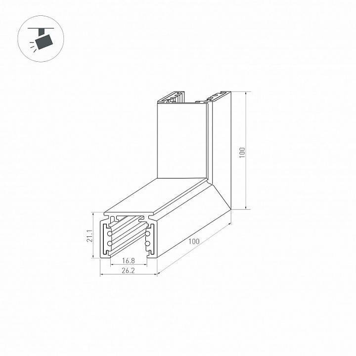 Соединитель угловой внешний для треков накладных Arlight MAG-ORIENT 036021