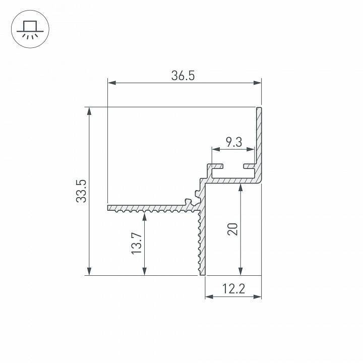 Профиль для установки натяжных потолков с теневым зазором Arlight СEIL 052240