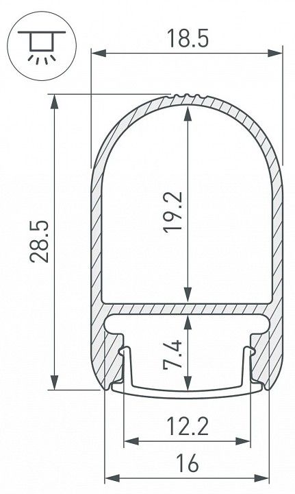 Профиль накладной Arlight WARDROBE 053565
