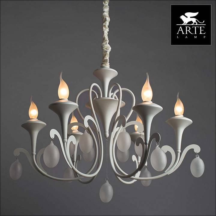 Подвесная люстра Arte Lamp Montmartre 6 ламп A3239LM-6WH