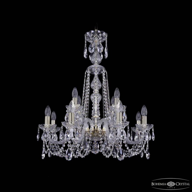 Подвесная люстра Bohemia Ivele Crystal 1402 1402/8+4/240/XL-77 G