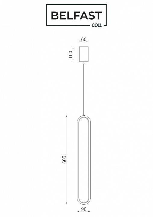Подвесной светильник Belfast Nevis 86227-1W-60 BL