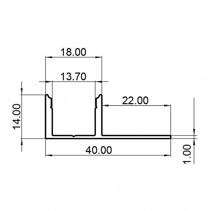 Профиль накладной Deko-Light EL-03-12 1200 мм серебристый 975360