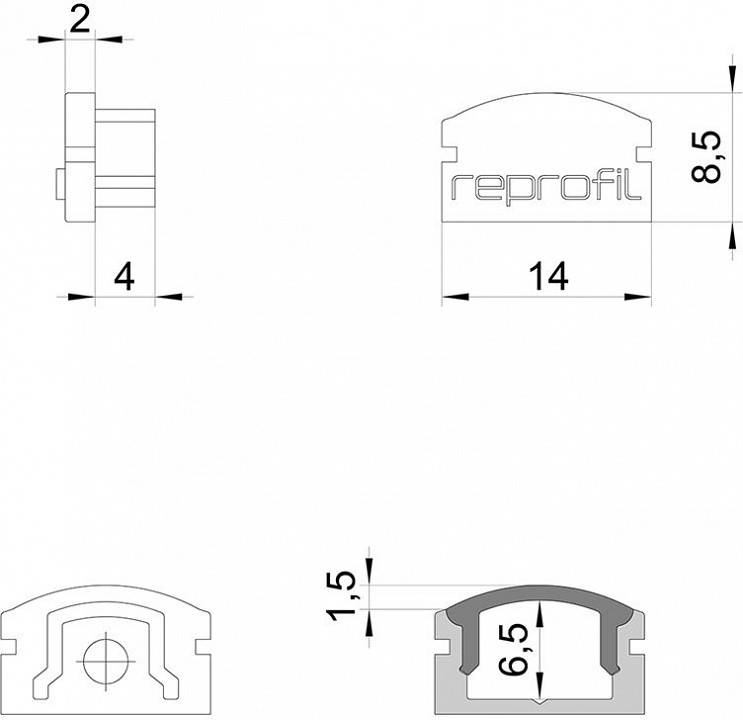Набор заглушек для профиля Deko-Light F-AU-01-08 10 шт 978501