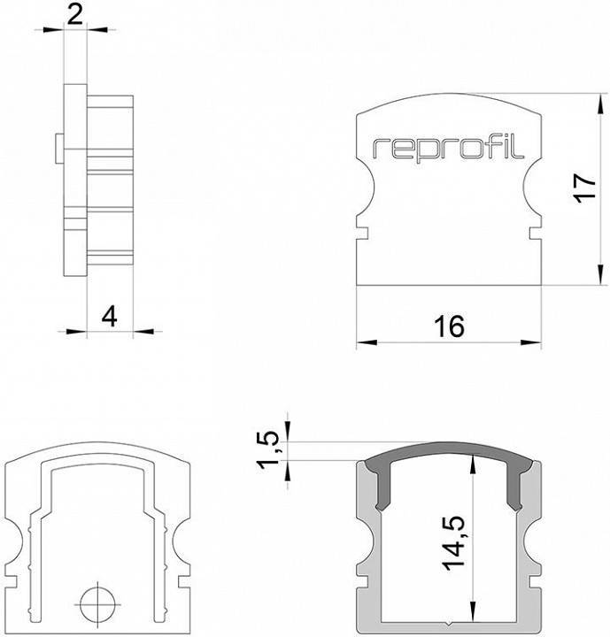 Набор заглушек для профиля Deko-Light F-AU-02-10 10 шт 978551